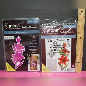 Sheena Blooming Lilies Metal Die and Stamp Set (0130)